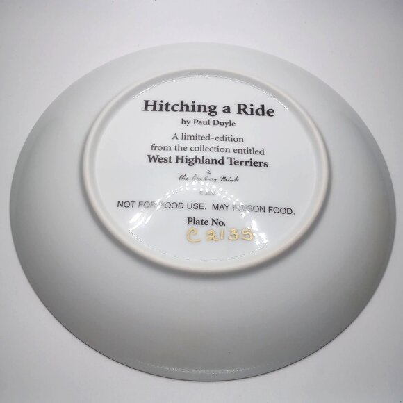 Decorative Limited Edition West Highland Terrier Collectible Plate by Paul Doyle - Picture 5 of 9